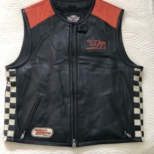 Harley Davidson leather racing vest, never worn!